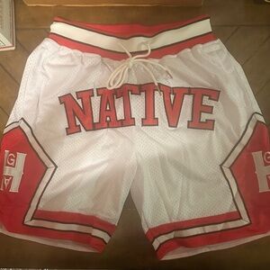 Native Red and White Athletic Men's Shorts